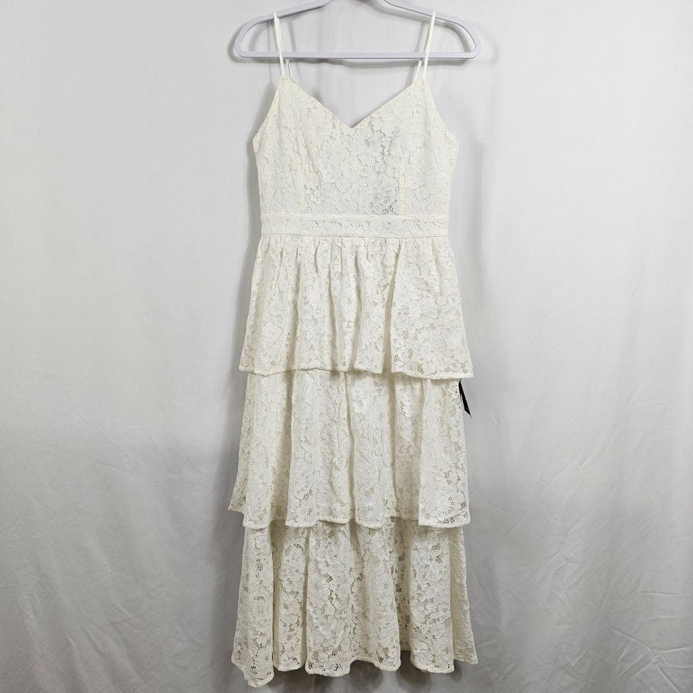 NWT Lulus Love in Layers Tiered Lace Midi Dress in Ivory - Size M